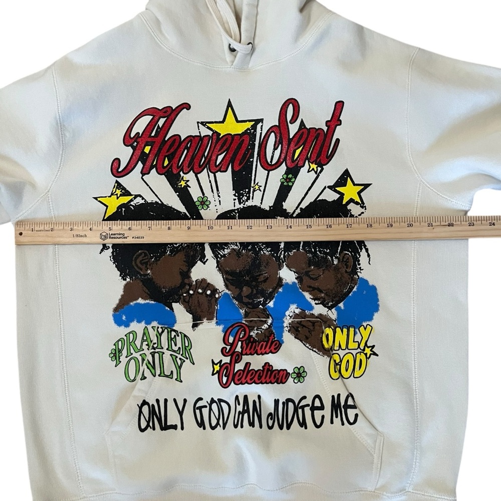 Private Selection Heaven Sent Graphic Hoodie Cream Size Medium - Picture 9 of 10